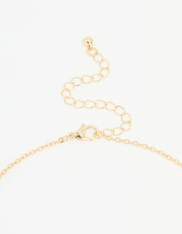 Gold Plated Enamel Mary Pendant Necklace
