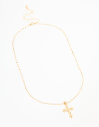 Gold Plated Vintage Cross Pendant Necklace - link has visual effect only