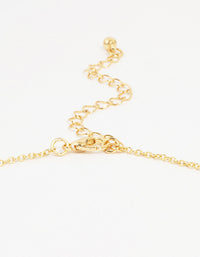 Gold Plated Blue Beaded Heart Locket & Cross Y-Necklace - link has visual effect only