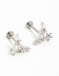 Surgical Steel Cubic Zirconia Marquise Flat Back Earrings - link has visual effect only