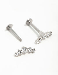 Surgical Steel Diamante Crawler Flat Back Earrings - link has visual effect only