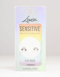 Kids Surgical Steel Rainbow Flat Back Earrings - link has visual effect only