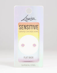 Kids Gold Plated Surgical Steel Shell Flat Back Earrings - link has visual effect only