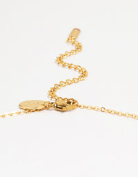 Designed with waterproof gold plated stainless steel shell petal flower pendant necklace floral dainty style clasp detail view - link has visual effect only