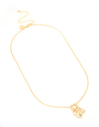 Gold Plated Bubble E & Heart Charm Necklace - link has visual effect only