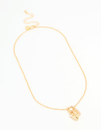 Gold Plated Bubble J & Heart Charm Necklace - link has visual effect only