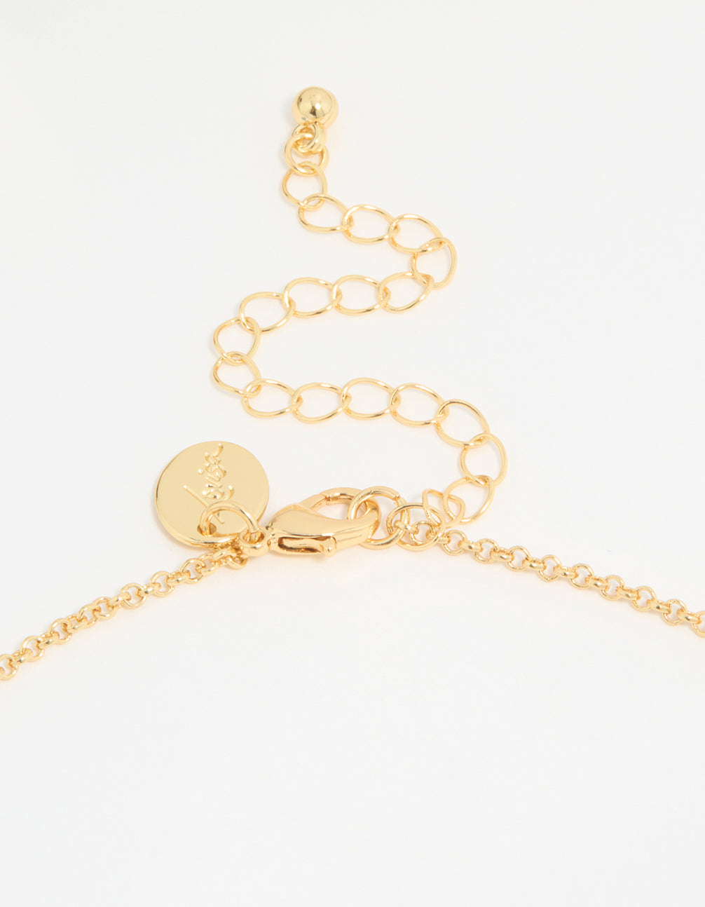 Gold Plated Bubble K & Heart Charm Necklace