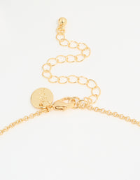Gold Plated Bubble K & Heart Charm Necklace - link has visual effect only