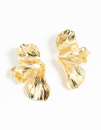 Gold Plated Organic Petal Small Stud Earrings - link has visual effect only