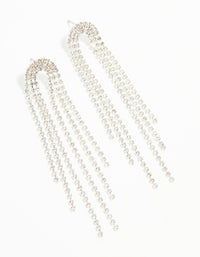 Silver Diamante Rainbow Shaped Cupchain Drop Earrings - link has visual effect only