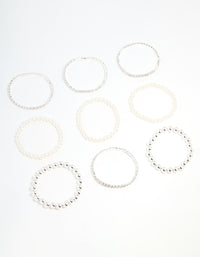 Silver Diamante & Pearl Ball Bracelets 9-Pack - link has visual effect only