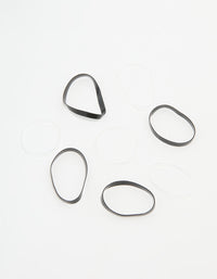 Black & Clear Elastic Hair Ties 300-Pack - link has visual effect only