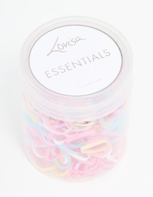 Pastel Elastic Hair Ties 350-Pack