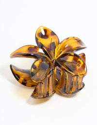 Neutral Acrylic Frangipani Flower Claw Clip - link has visual effect only