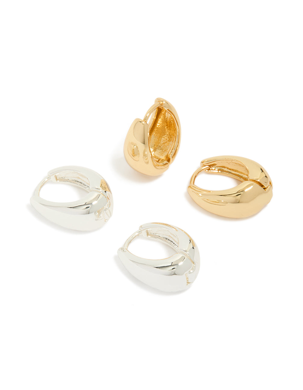 Mixed Metal Hoop Earrings 2-Pack