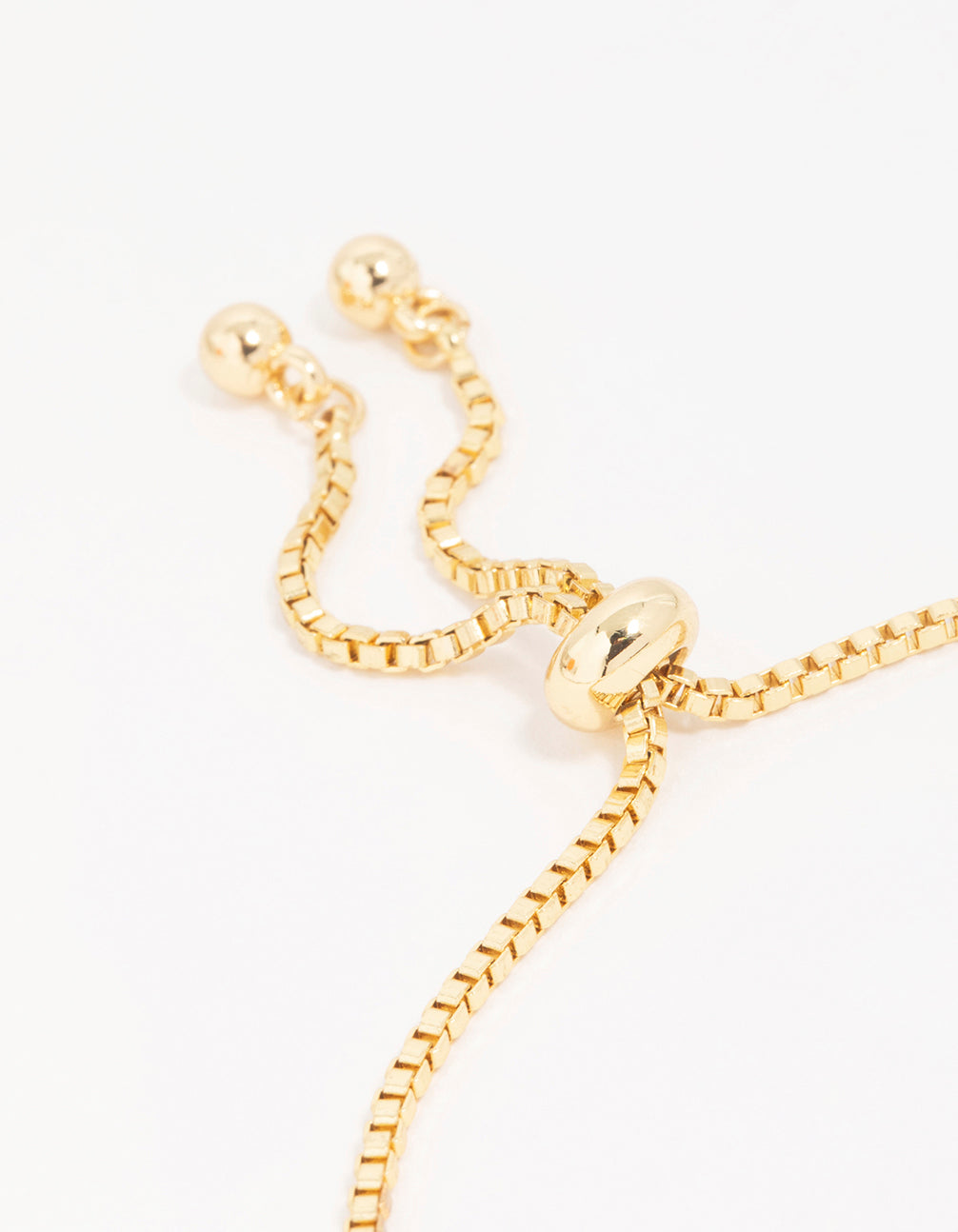 Gold Plated Brass Cubic Zirconia Heart & Bow Charm Bracelet