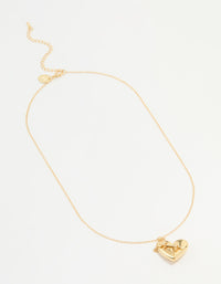 Gold Plated Heart Locket Pendant Necklace - link has visual effect only