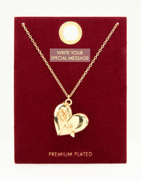 Gold Plated Heart Locket Pendant Necklace - link has visual effect only