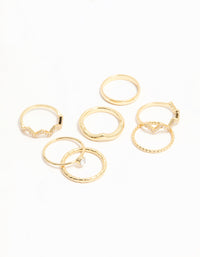 Gold Plated Zigzag Stacking Rings 7-Pack - link has visual effect only