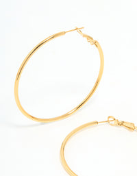 Gold Plated Surgical Steel Hoop Earrings 50 MM - link has visual effect only
