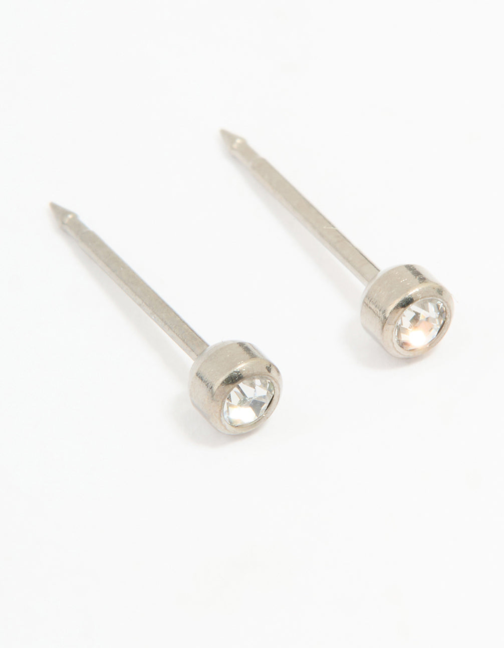Titanium 3MM Cubic Zirconia Bezel Piercing Stud