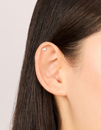 Surgical Steel Cubic Zirconia Mixed Shape Flat Back Studs 3-Pack - link has visual effect only