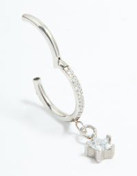 Surgical Steel Cubic Zirconia Micro Star Clicker Ring - link has visual effect only
