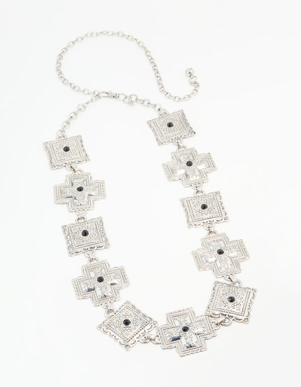 Silver Bohemian Square & Cross Belt