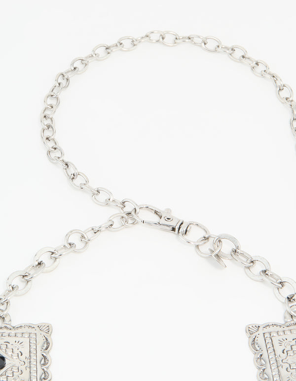 Silver Bohemian Square & Cross Belt