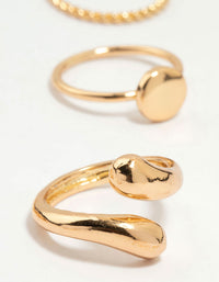 Gold Thin Wrap Circle Stacking Rings 8-Pack - link has visual effect only