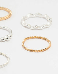 Mixed Metal Textured Spiral Stacking Rings 12-Pack - link has visual effect only