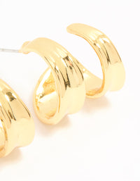 Gold Plated Double Hoop Earrings - link has visual effect only