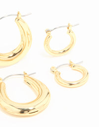 Gold Plated Oval Hoops 3-Pack - link has visual effect only