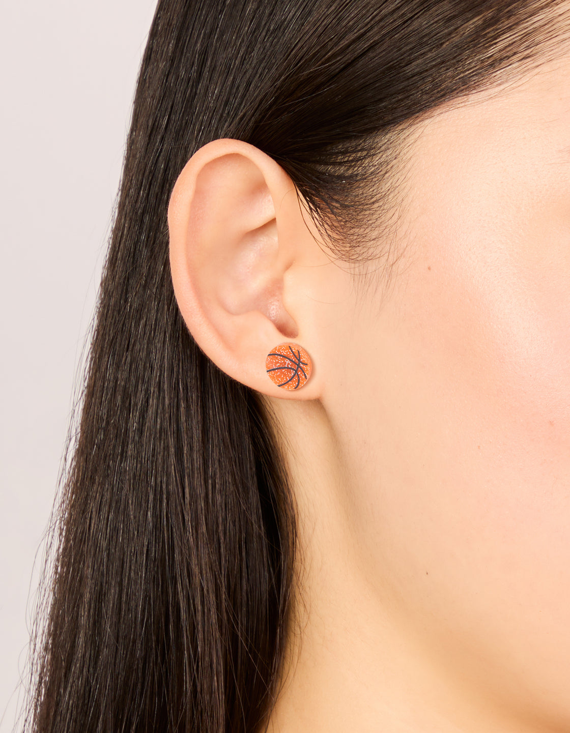 Gold Basketball Stud Earrings