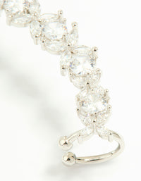 Silver Cubic Zirconia Floral Ear Cuff - link has visual effect only