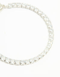 Silver Cubic Zirconia Tennis Bracelet - link has visual effect only