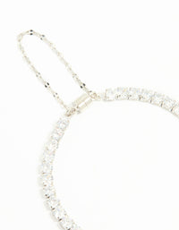 Silver Cubic Zirconia Tennis Bracelet - link has visual effect only
