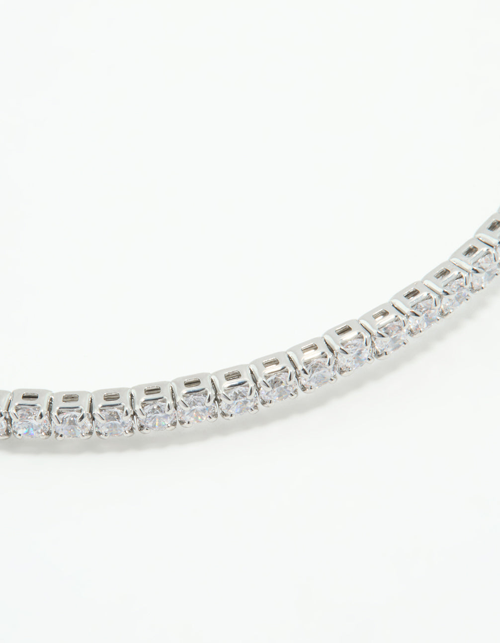 Silver Cubic Zirconia Open Floral Bangle
