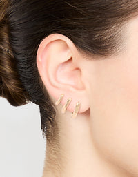 Antique Gold Graduating Twisted Hoop Earrings 3-Pack - link has visual effect only