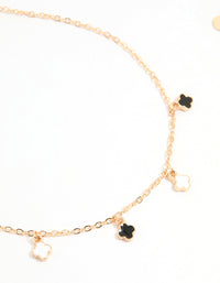 Gold Enamel Flower & Twisted Anklets 4-Pack - link has visual effect only