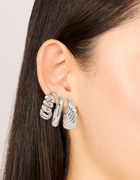 Silver Chunky & Braided Hoop Earrings 3-Pack - link has visual effect only
