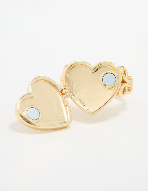 Gold Plated Heart Locket Ring