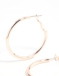 Rose Gold Narrow Hinge Hoop Earrings - link has visual effect only