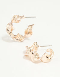 Rose Gold Organic Twisted Hoop Earrings - link has visual effect only