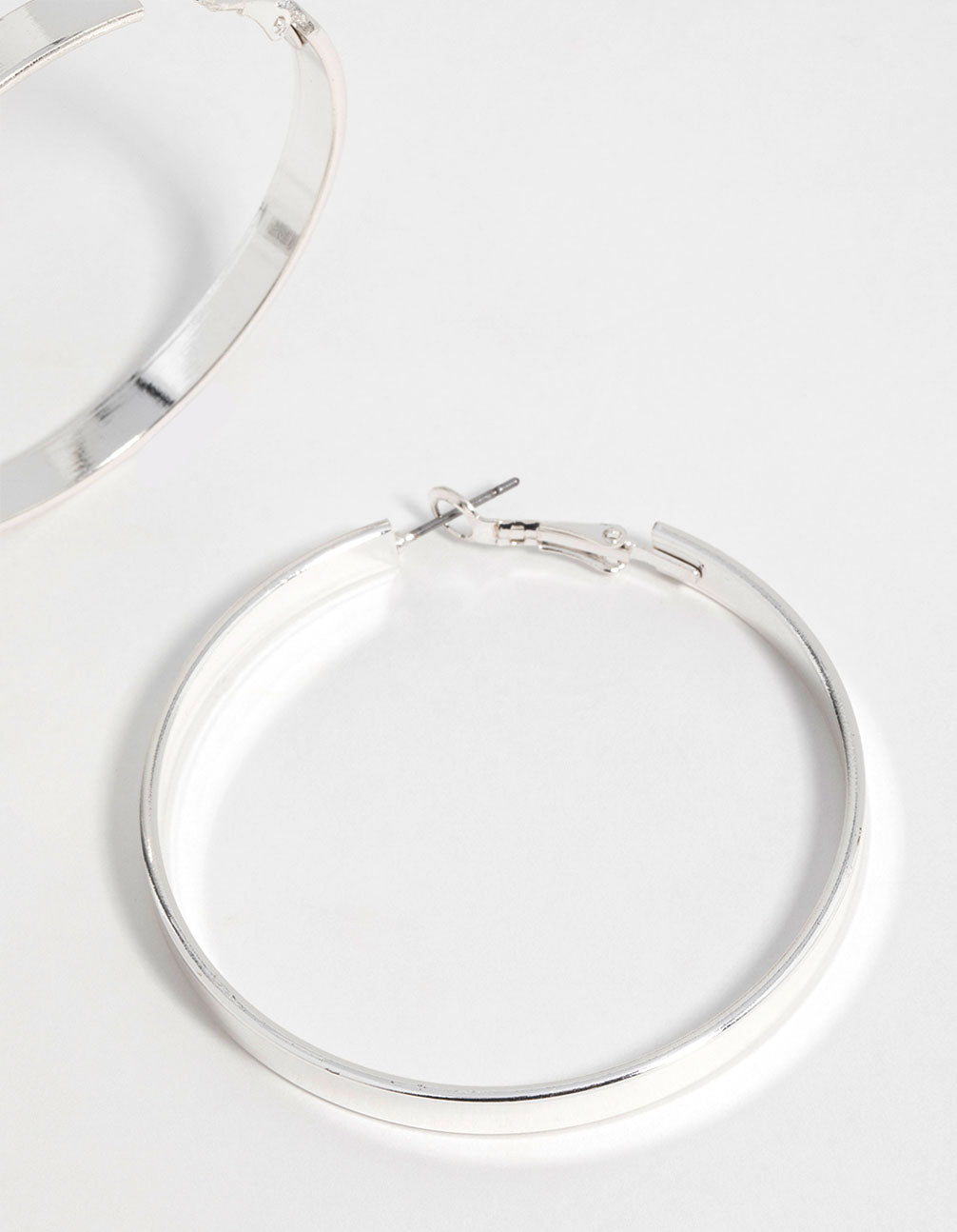 Silver Textured Hoop Earrings