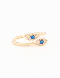 Gold Plated Evil Eye Wrap Ring - link has visual effect only