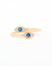 Gold Plated Evil Eye Wrap Ring - link has visual effect only