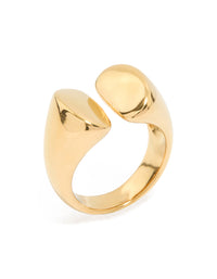 Waterproof Gold Plated Stainless Steel Open Statement Ring - link has visual effect only