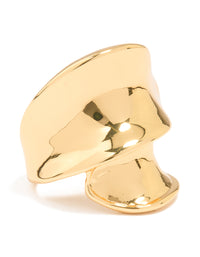 Gold Plated Statement Double Wrap Ring - link has visual effect only