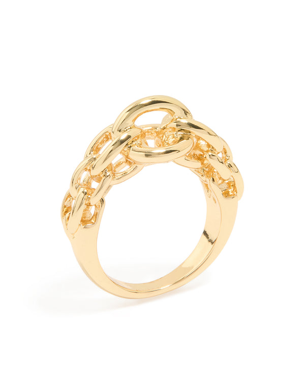 Gold Plated Link Band Ring